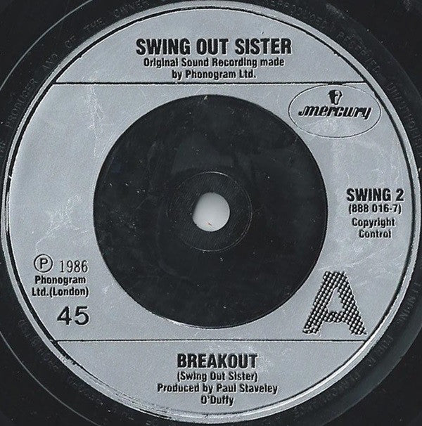 Swing Out Sister - Breakout - Used Vinyl Record 7" image 3