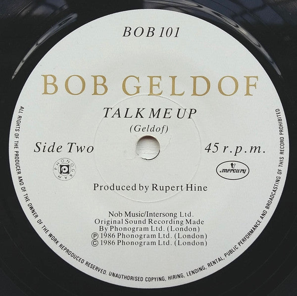 Bob Geldof - This Is The World Calling - Used Vinyl Record 7" image 4