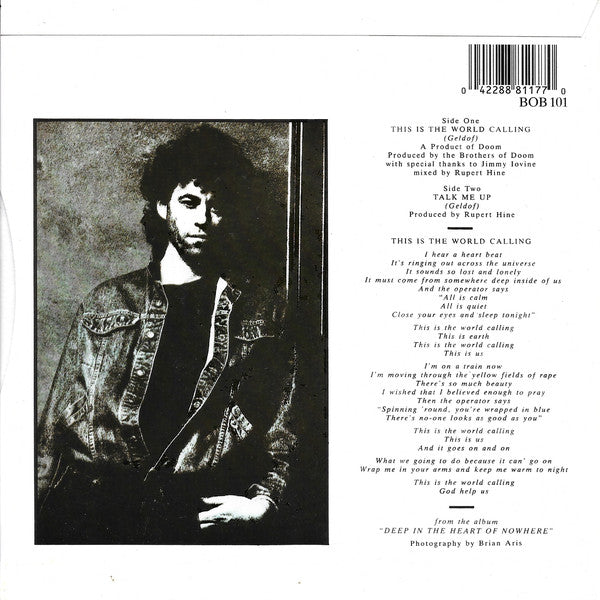 Bob Geldof - This Is The World Calling - Used Vinyl Record 7" image 6