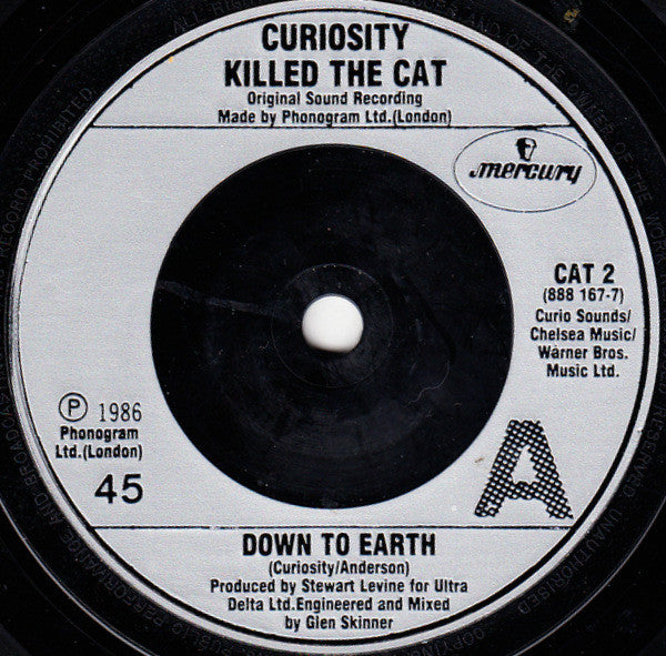 Curiosity Killed The - Down To Earth - Used Vinyl Record 7" image 7