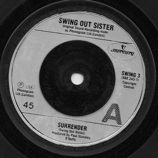 Swing Out Sister - Surrender - Used Vinyl Record 7" image 3