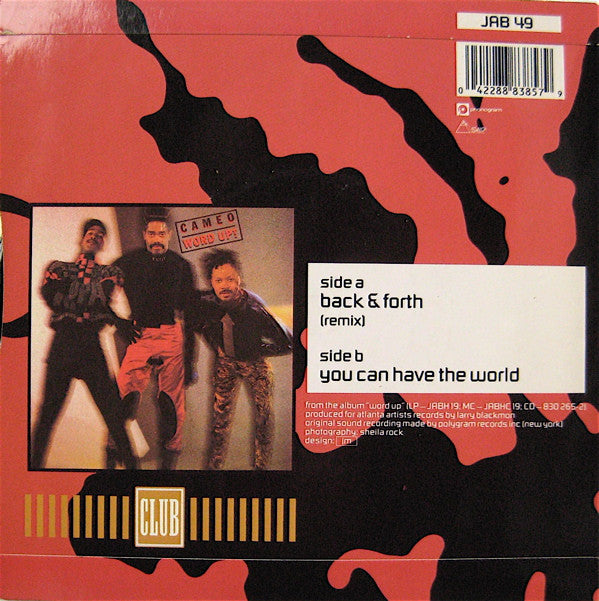 Cameo - Back & Forth - Used Vinyl Record 7" image 6