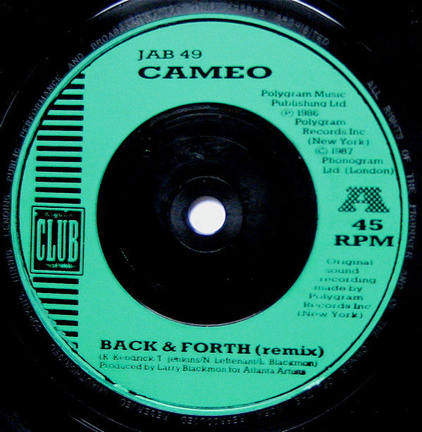 Cameo - Back & Forth - Used Vinyl Record 7" image 7