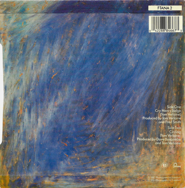 Tom Verlaine - Cry Mercy Judge - Used Vinyl Record 7" image 2