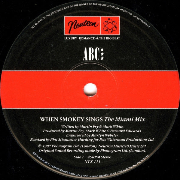 ABC - When Smokey Sings - Used Vinyl Record 12" image 3