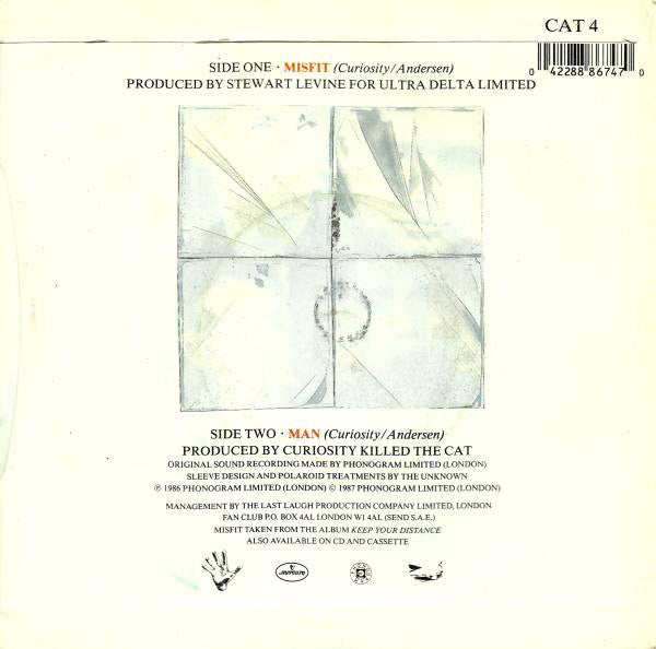 Curiosity Killed The - Misfit - Used Vinyl Record 7" image 2