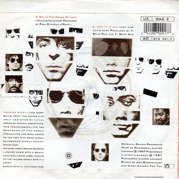 Was - Spy In The House Of Love - Used Vinyl Record 7" image 6