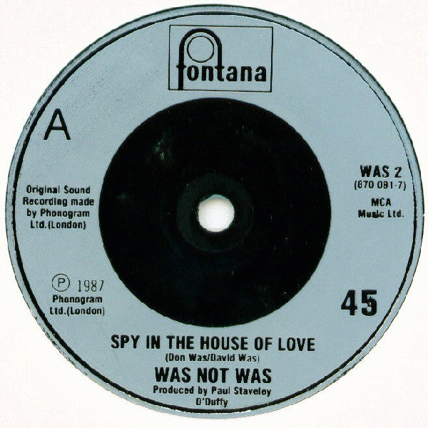 Was - Spy In The House Of Love - Used Vinyl Record 7" image 7