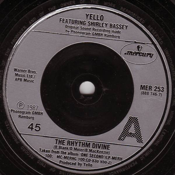 Yello - Rhythm Divine - Used Vinyl Record 7" image 3
