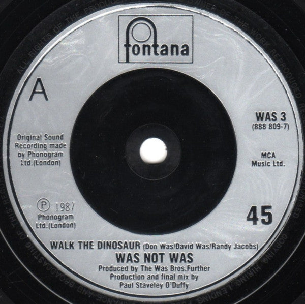 Was - Walk The Dinosaur - Used Vinyl Record 7" image 3