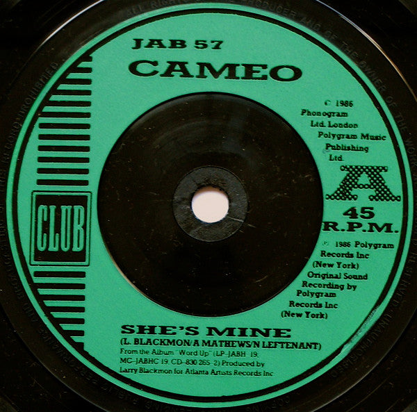 Cameo - She's Mine - Used Vinyl Record 7" image 7