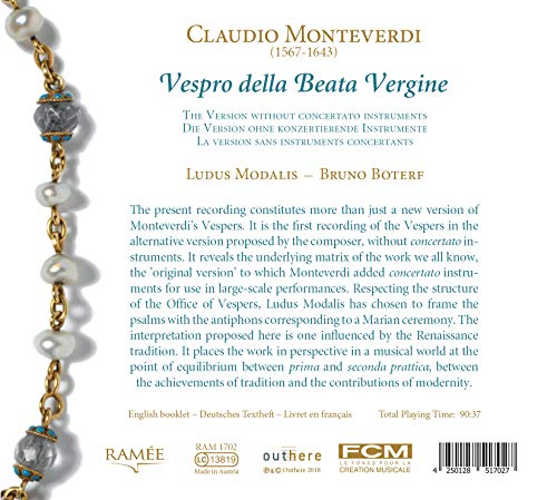 Claudio Monteverdi - Vespro Della Beata Vergine - CD image 2