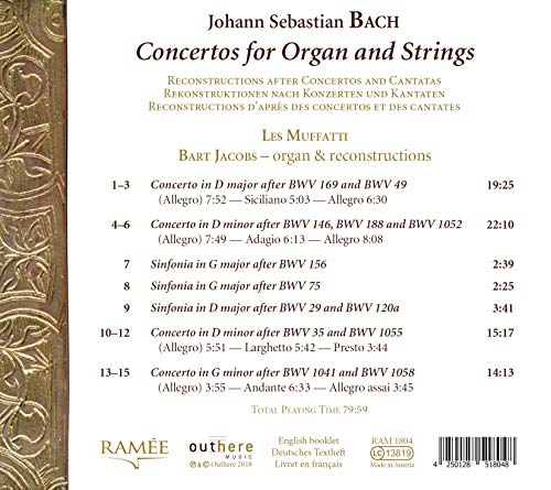 Johann Sebastian Bac - : Concertos for Organ and Strings - CD image 2