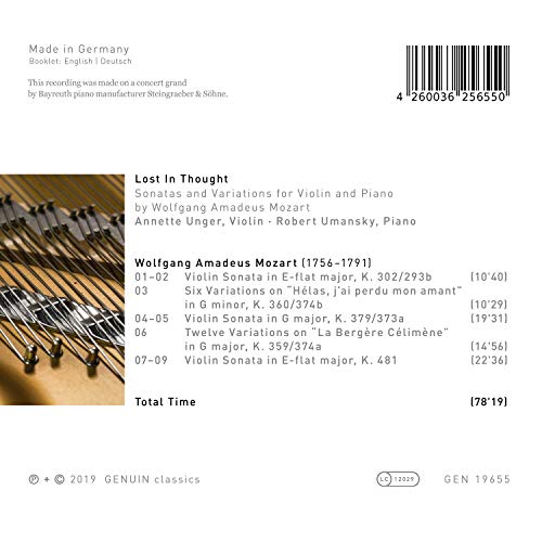 Wolfgang Amadeus Moz - : Lost in Thought - CD image 2