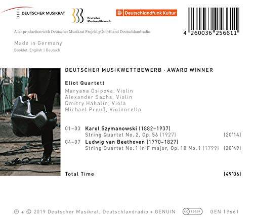 SZYMANOWSKI/BEETHOVE - ELIOT QUARTETT - CD image 2