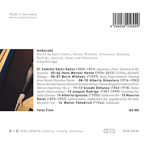 Sixty1strings - Ambarabà: Works By Saint-Saëns Henze Mikheev Ginastera image 2
