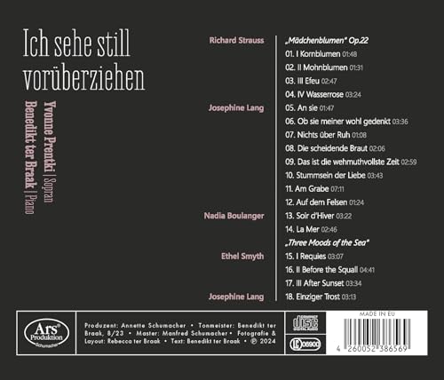Yvonne Prentki - Ich sehe still voruberziehen - Songs by Strauss, Boulan image 2