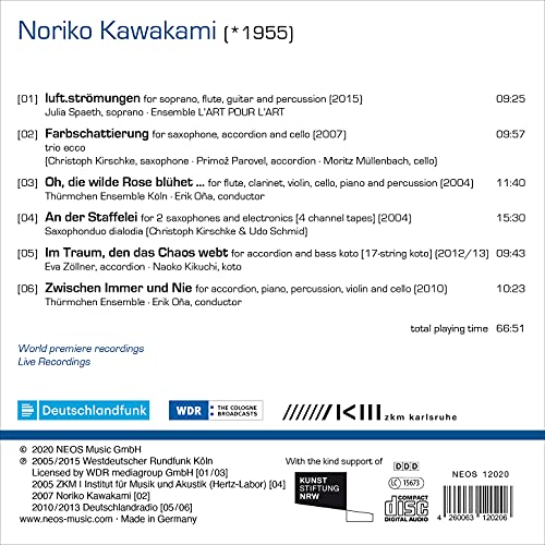 Noriko Kawakami: Zwischen Immer Und Nie - Chamber Music - CD image 2