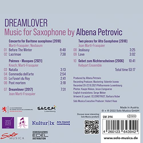 KEBYART ENSEMB/M-FRA - PETROVIC:DREAMLOVER - CD image 2