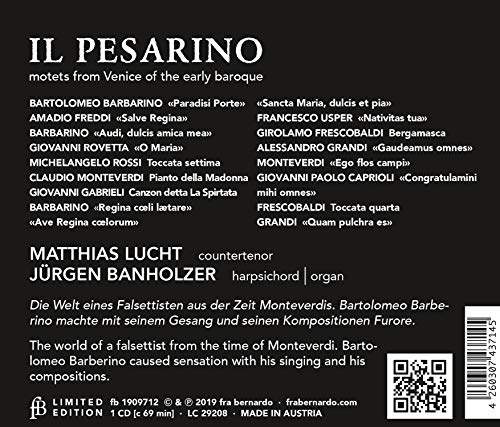 Bartolomeo Barbarino - Il Pesarino: Motets from Venice of the Early Ba image 2