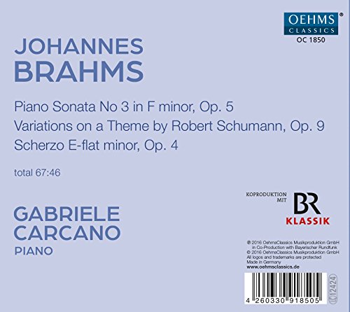 Johannes Brahms - Gabriele Carcano: Brahms - CD image 2