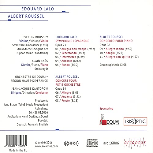 Edouard Lalo - : Symphonie Espagnole/Albert Roussel: Concert... - CD image 2