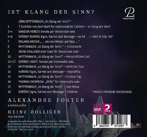 Alexandre Foster; He - Ist Klang der Sinn? - Contemporary Works for Cell image 2