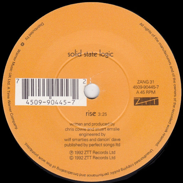 Solid State Logic - Rise - Used Vinyl Record 7" image 3