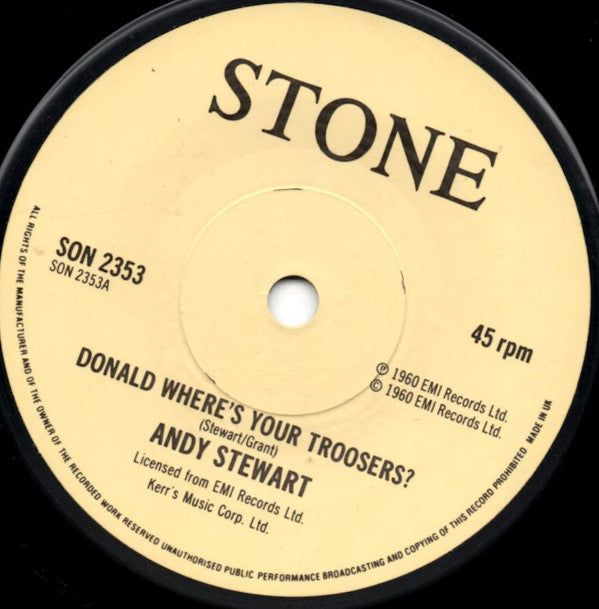 Andy Stewart - Donald Where's Your Troosers? - Used Vinyl Record 7" image 3