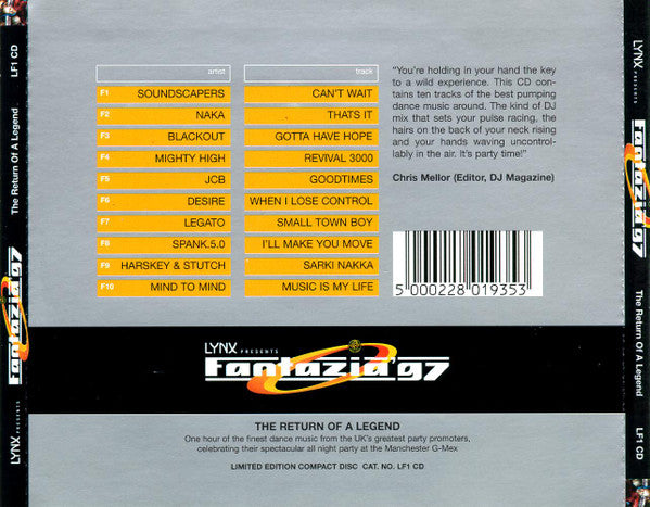 Phil Chillum - Fantazia '97 - The Return Of A Legend - Used CD image 4