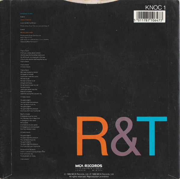 Rain & Tears - I Had A Friend - Used Vinyl Record 7" image 6