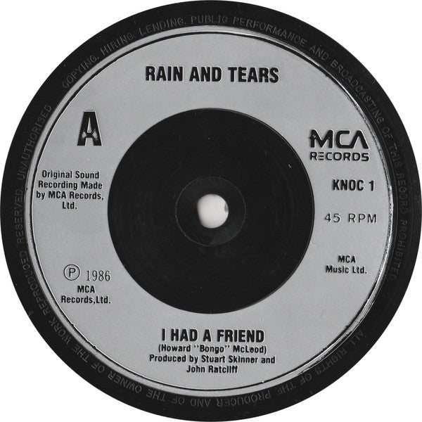Rain & Tears - I Had A Friend - Used Vinyl Record 7" image 7