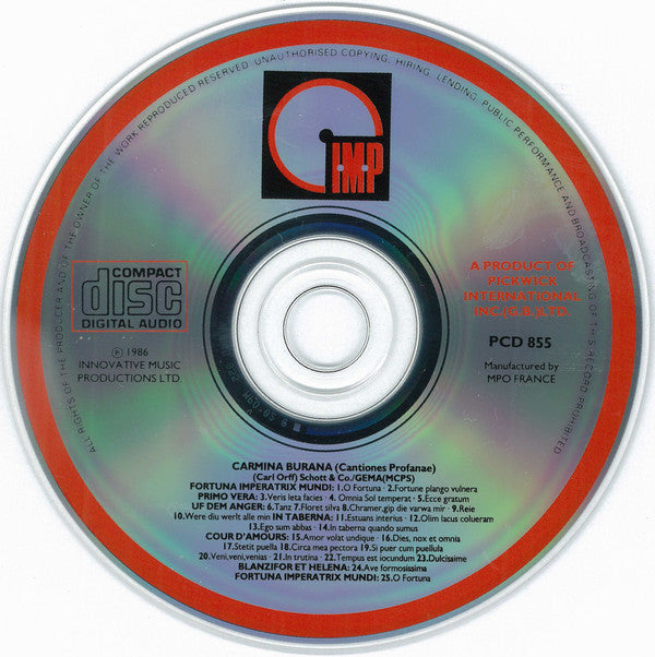Carl Orff - Carmina Burana - Used CD image 8