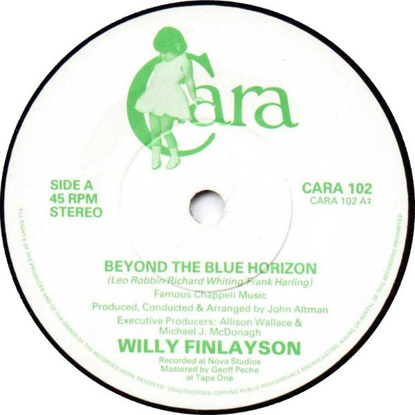 Willy Finlayson - Beyond The Blue Horizon - Used Vinyl Record 7" image 3