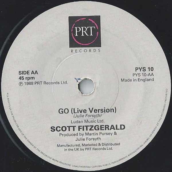 Scott Fitzgerald - Go - Used Vinyl Record 7" image 4