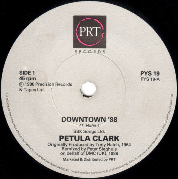 Petula Clark - Downtown '88 - Used Vinyl Record 7" image 3