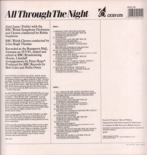Aled Jones - All Through The Night - Used Vinyl Record image 2