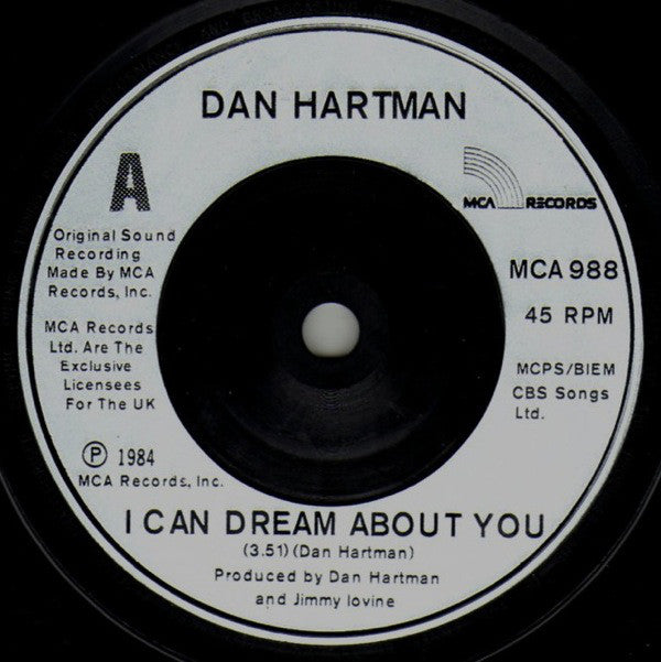 Dan Hartman - I Can Dream About You - Used Vinyl Record 7" image 3