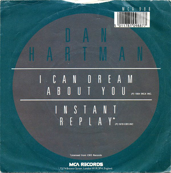 Dan Hartman - I Can Dream About You - Used Vinyl Record 7" image 6
