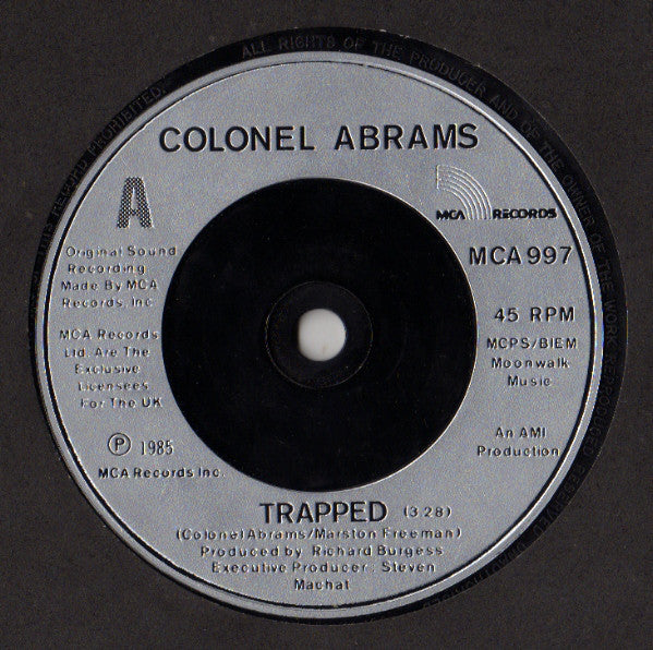 Colonel Abrams - Trapped (7" Version) - Used Vinyl Record 7" image 7