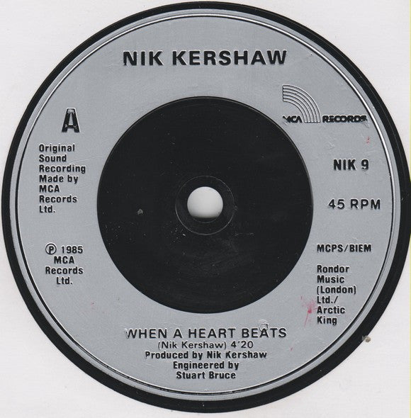 Nik Kershaw - When A Heart Beats - Used Vinyl Record 7" image 3