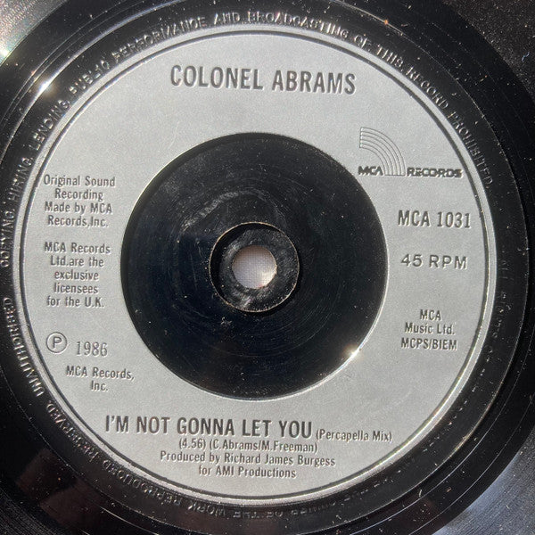 Colonel Abrams - I'm Not Gonna Let You - Used Vinyl Record 7" image 4