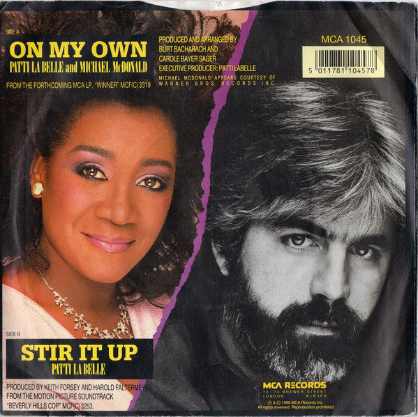 Patti LaBelle - On My Own - Used Vinyl Record 7" image 2