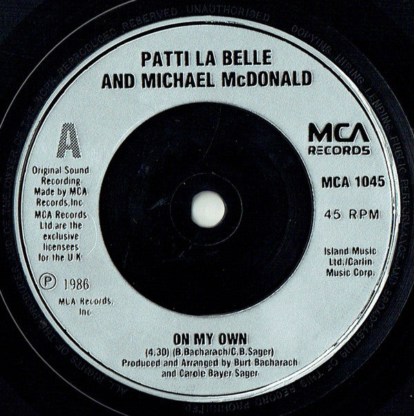 Patti LaBelle - On My Own - Used Vinyl Record 7" image 7