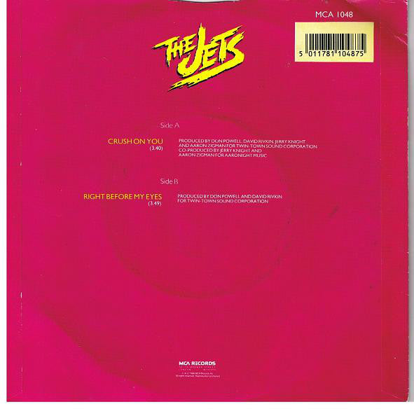 Jets - Crush On You - Used Vinyl Record 7" image 6