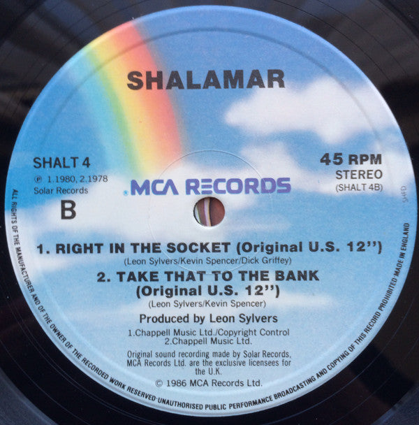 Shalamar - Take That To The Bank (The M & M Mix!) - Used Vinyl Record image 4