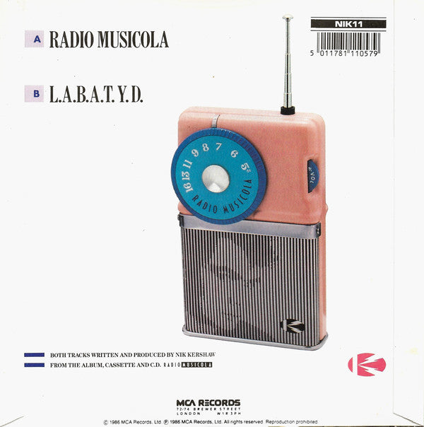 Nik Kershaw - Radio Musicola - Used Vinyl Record 7" image 2