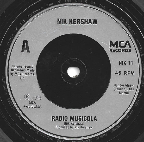 Nik Kershaw - Radio Musicola - Used Vinyl Record 7" image 7