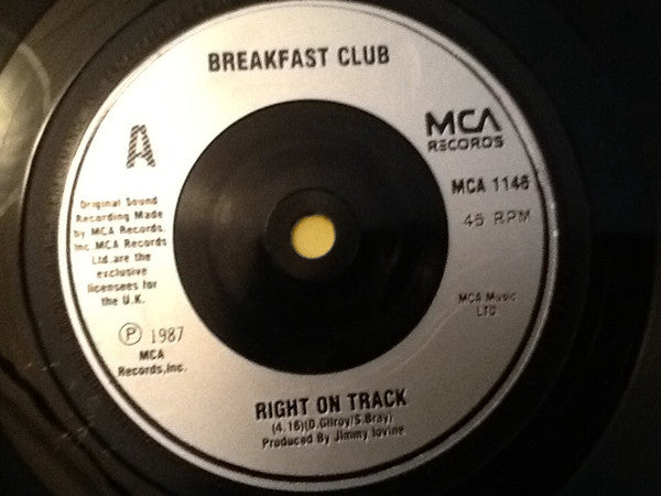 Breakfast Club - Right On Track - Used Vinyl Record 7" image 2