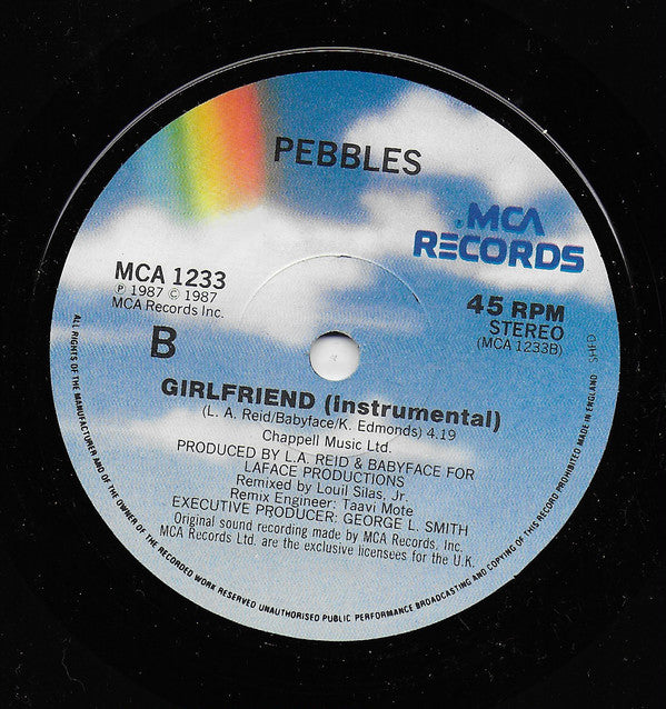 Pebbles - Girlfriend - Used Vinyl Record 7" image 4